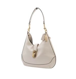 COACH Amber Hobo Bag Chalk White Pebble Leather Shoulder Handbag Purse F48636